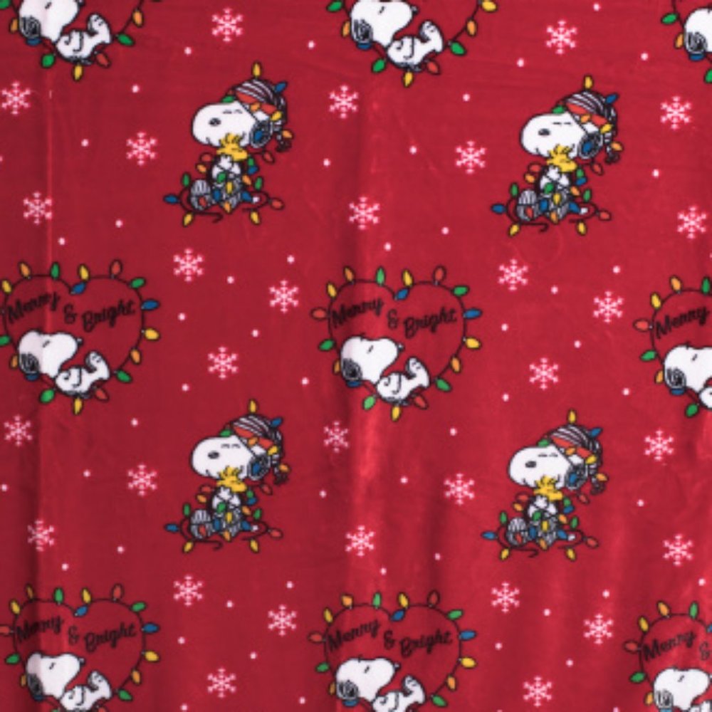 Peanuts Snoopy Christmas Blanket, Red, 50x70  super soft plush polyester